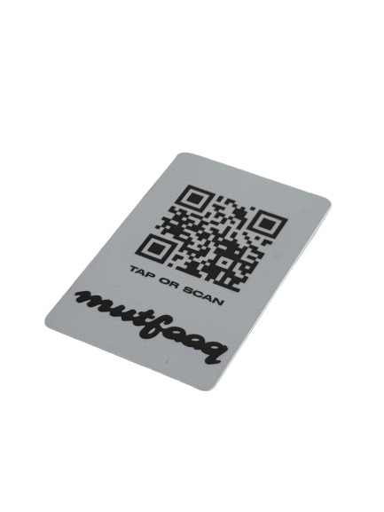 Back of a printed QR code card
